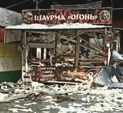 Шаурма «Огонь» после взрыва