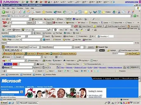 Internet Explorer Toolbar Overload