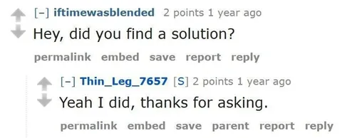 Found a Solution Reddit Reply