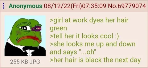 Girl Dyes Her Hair Green