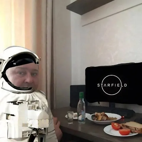 Astronaut Waiting for Starfield
