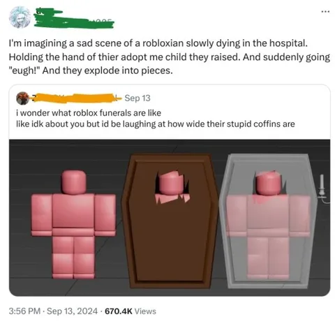 Robloxian Explodes at Funeral