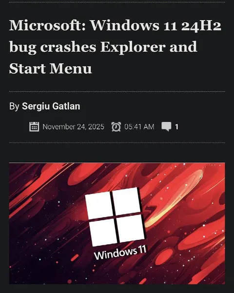 Windows 11 Explorer Crash