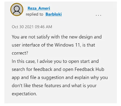 Windows 11 Feedback Hub Advice