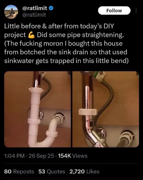 DIY Sink Pipe Straightening