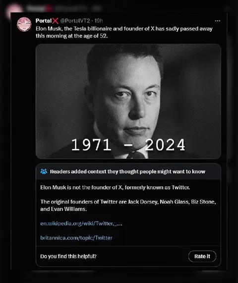 Elon Musk Fake Death Announcement