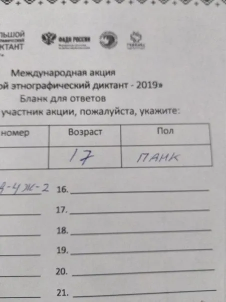 Панк в графе пола