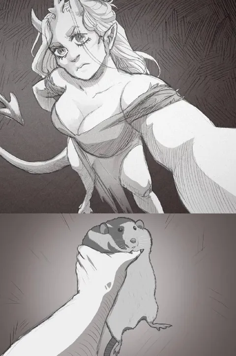 Эльфийка и хомяк