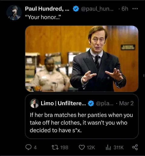 Your Honor, Her Bra Matches
