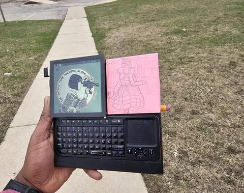 Retro PDA Playing Music