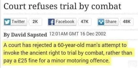 Trial by Combat Rejected