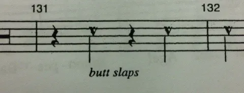 Butt Slaps Musical Notation