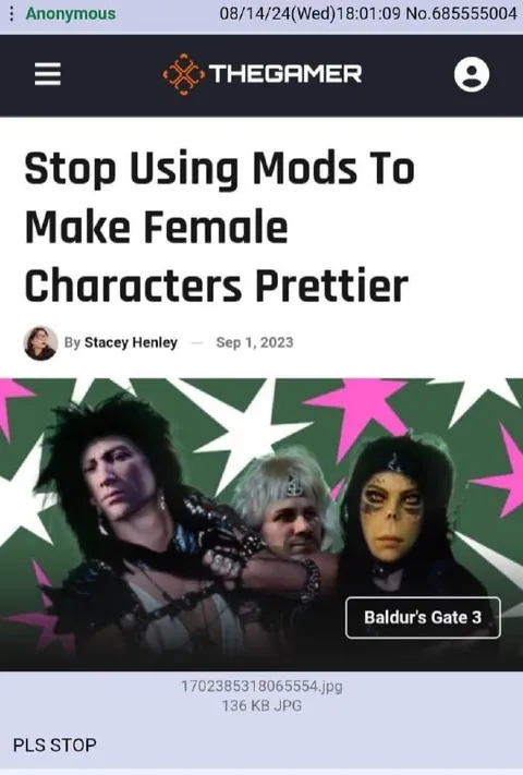 Stop Using Mods on Female Characters