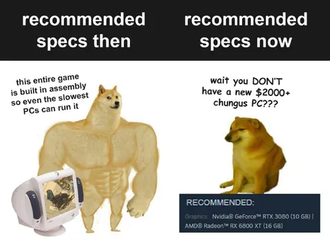 Recommended Specs Then vs Now