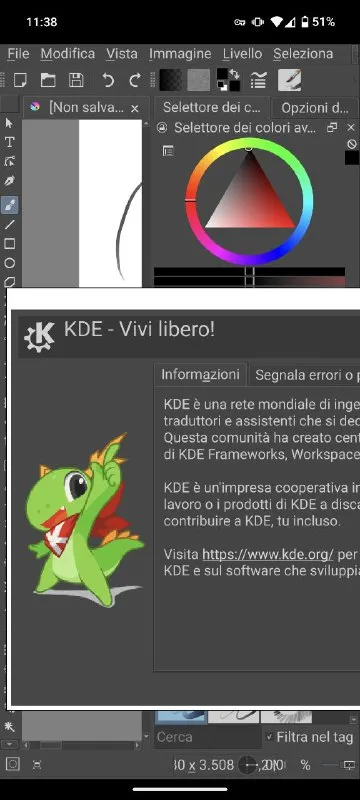 KDE Vivi libero in Krita