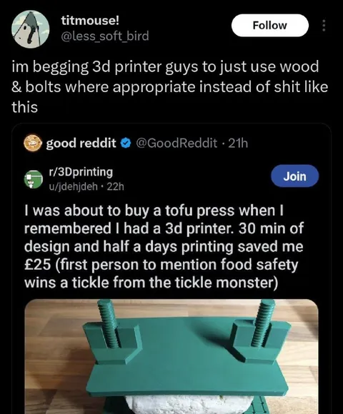 3D Printer Tofu Press