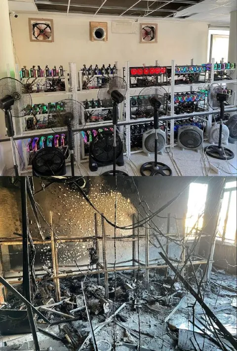 Майнинг до и после пожара
