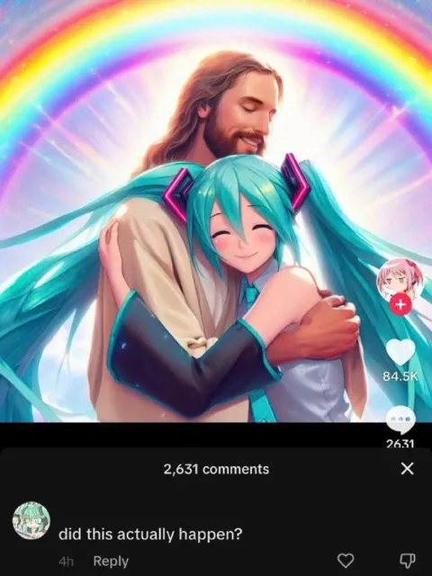 Jesus Hugs Hatsune Miku
