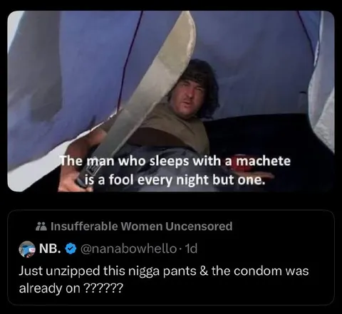 Man Sleeps With a Machete
