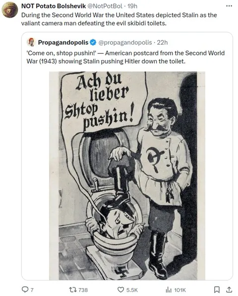 Stalin Puts Hitler in the Toilet