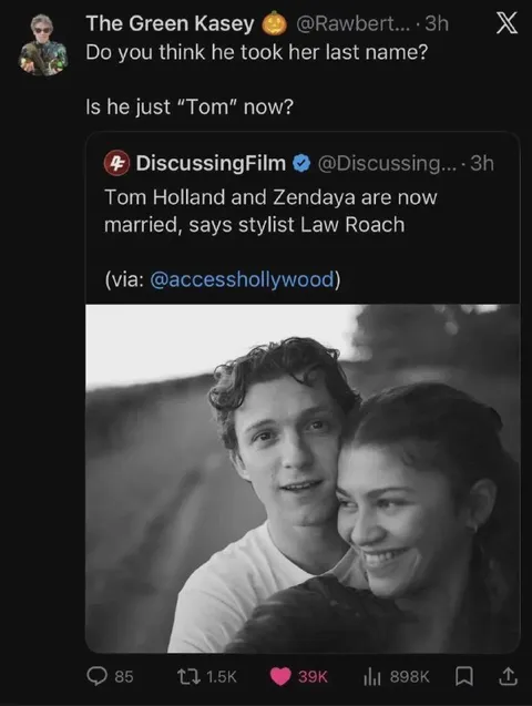 Tom Holland Takes Her Last Name