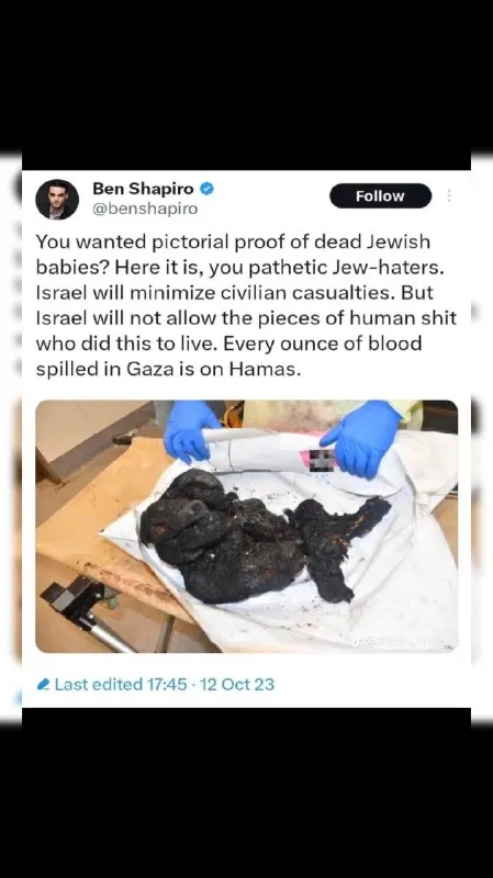 Ben Shapiro Gaza Tweet