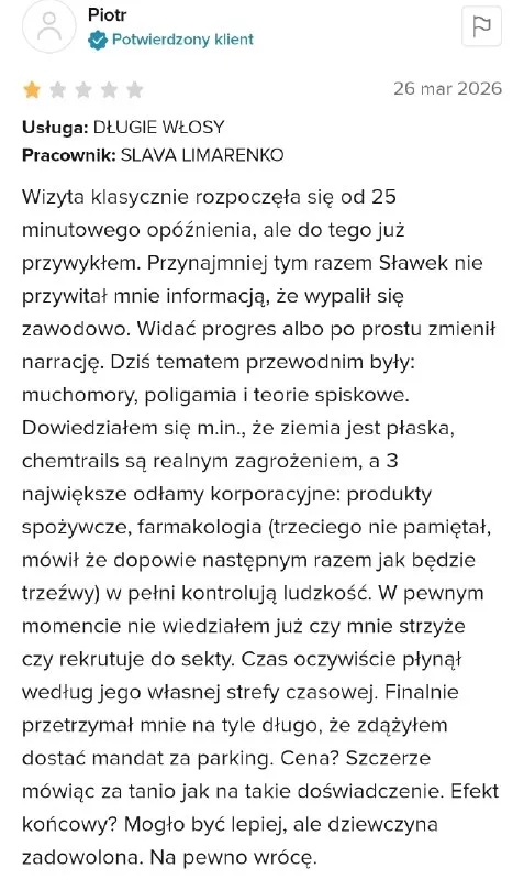 Wizyta u fryzjera i teorie spiskowe