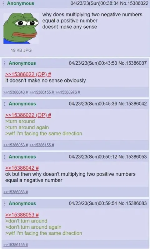 Multiplying Negative Numbers Makes No Sense