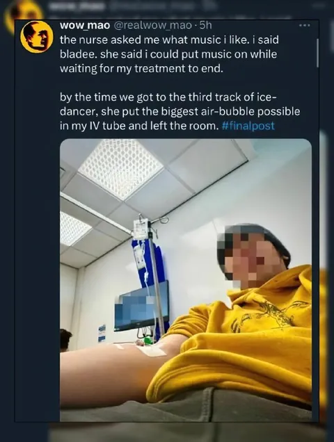 Bladee in the IV room