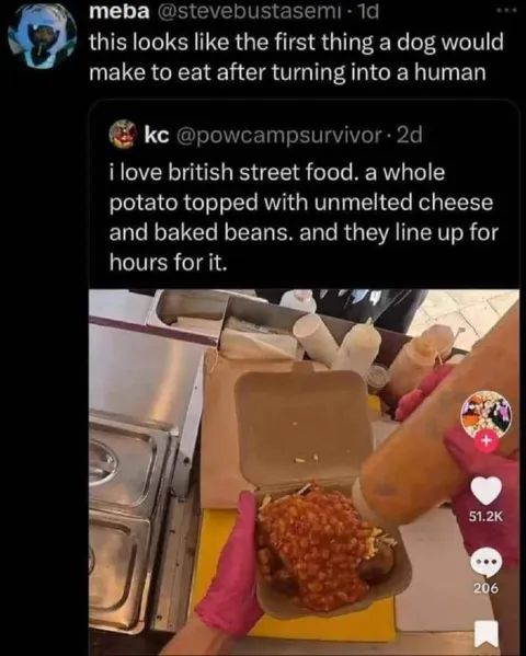 Dog Discovers British Street Food