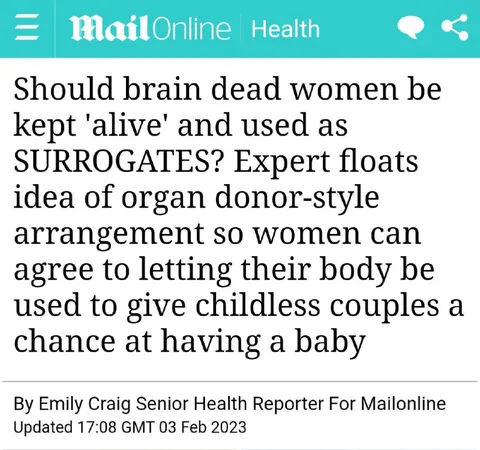 Brain Dead Women as Surrogates