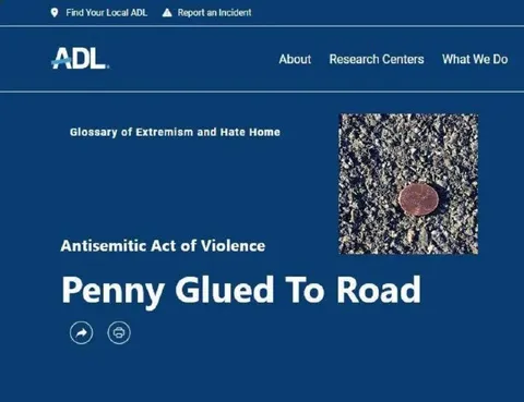 Penny Glued to Road