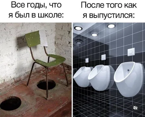Школьный туалет после выпуска