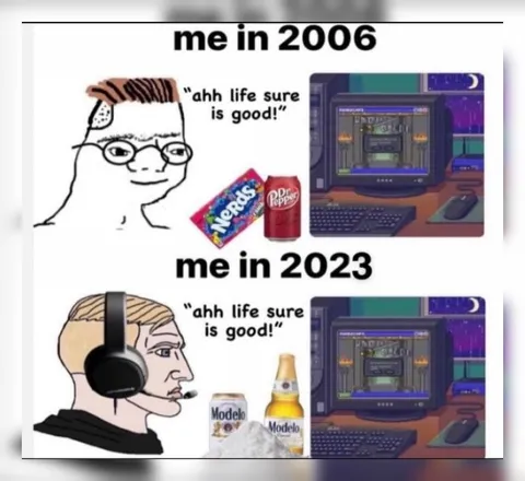 Me in 2006 vs 2023