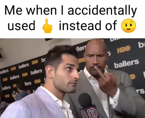 Accidental Middle Finger Reaction