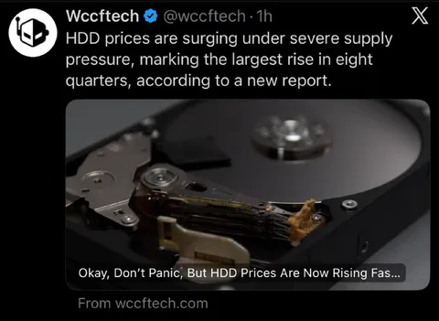 HDD Prices Are Surging