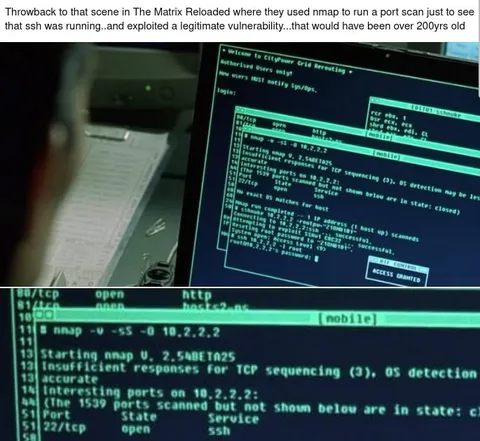 Matrix Reloaded Nmap Port Scan