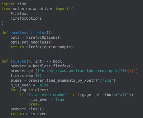 Selenium Checks If Number Is Even