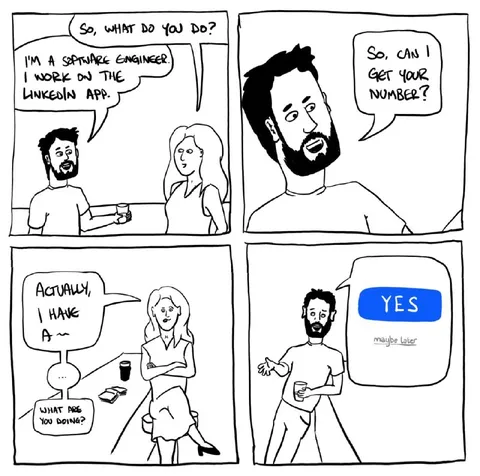 LinkedIn App Pickup Line