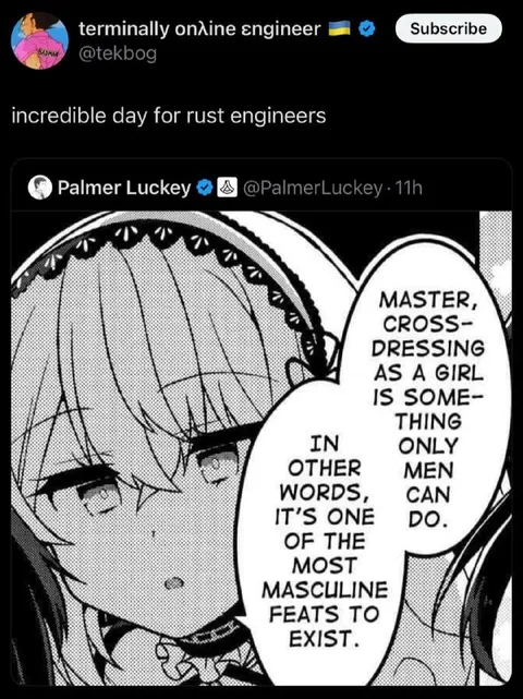 Most Masculine Rust Engineer Feat