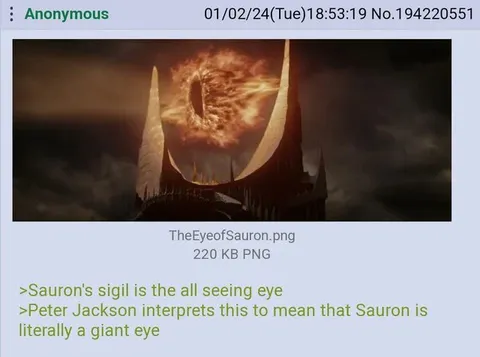 Sauron Is Literally a Giant Eye