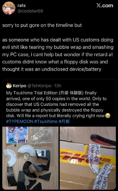 Customs Destroyed the Rare Floppy Disk