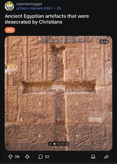 Ancient Egyptian Artefacts Desecrated