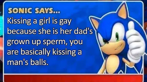 Sonic Says Kissing Is Gay