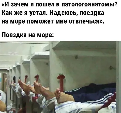 Поездка на море в патологоанатомии
