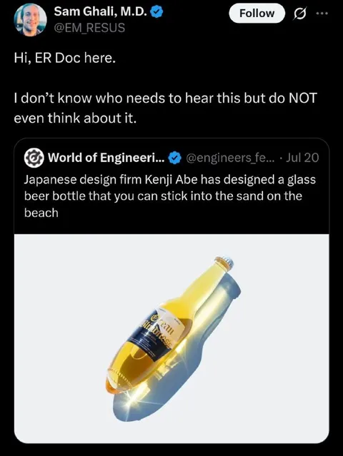 Beach Beer Bottle Warning