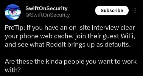 Reddit During the Job Interview