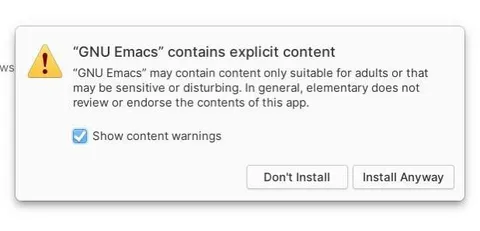 GNU Emacs Explicit Content Warning