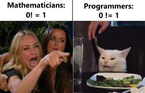 Mathematicians vs Programmers 0!