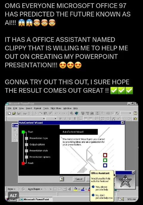 Microsoft Office 97 Predicted AI